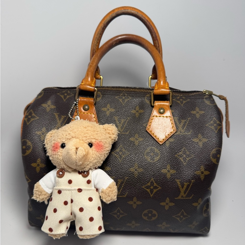 Teddy Bear Bag Charm w/Polka Dot Overalls | Plushy Bag Charm NEW Coquette Y2K